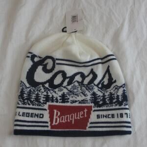 NWT Coors Banquet Beer Beanie/Winter Hat Tan One Size